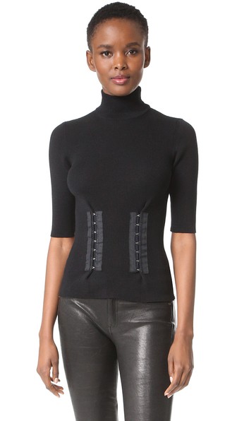 Fuzzi Turtleneck With Corset Details In ...